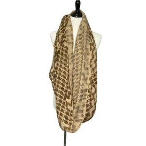 Deena & Ozzy Women's Scarf Beige Zig‎ Zag Print Urban Outfitters